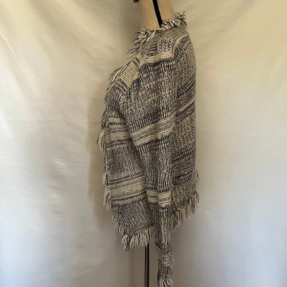 Dolce Cabo Fringe Cardigan Womens Sweater Sz Large Boho Western Festival Cottage - Picture 3 of 9